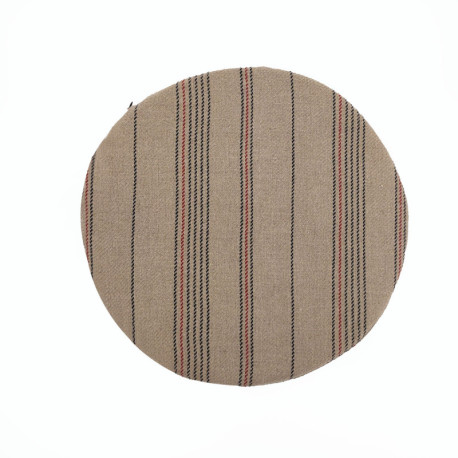 GALLETA TELA LINO CREMA/NEGRO/ROJO