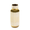 JARRON 13x13x33 CERAMICA BLANCO/DORADO