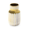 JARRON 14x14x25 CERAMICA BLANCO/DORADO