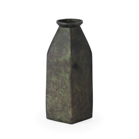 JARRON 14x14x38 METAL VERDE OXIDO
