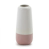 JARRON 16x16x37 CERAMICA BLANCO/ROSA