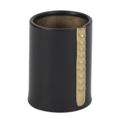JARRON 19x17x24 CERAMICA NEGRO/DORADO