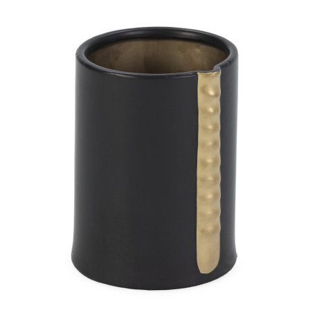 JARRON 19x17x24 CERAMICA NEGRO/DORADO