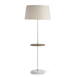 LAMPARA DE PIE 35x30x130 MADERA/METAL BLANCO/DORADO