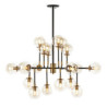 LAMPARA DE TECHO 102x92x98 CRISTAL/METAL DORADO/NEGRO