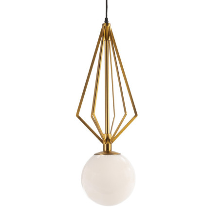 LAMPARA DE TECHO 23x23x68 CRISTAL BLANCO/METAL DORADO