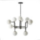 LAMPARA DE TECHO 70x90x100 METAL NEGRO/NIQUEL CRISTAL BLANCO