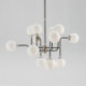 LAMPARA DE TECHO 70x90x100 METAL NEGRO/NIQUEL CRISTAL BLANCO