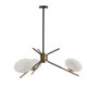 LAMPARA DE TECHO 94x94x100 CRISTAL BLANCO/METAL DORADO/NEGRO