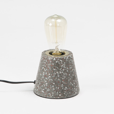 LAMPARA SOBREMESA 12x8x10 CEMENTO GRIS CON BOMBILLA