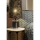 LAMPARA SOBREMESA 14x14x33 ACRILICO/METAL PLOMO