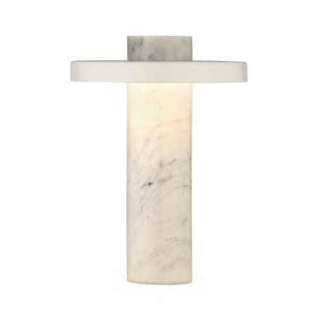 LAMPARA SOBREMESA 22x22x30 MARMOL CALACATTA BLANCO MATE