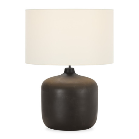 LAMPARA SOBREMESA 33x33x45 METAL MADERA QUEMADA/ SIN PANTALLA