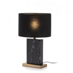LAMPARA SOBREMESA SIN PANTALLA 20x10x34 MARMOL NEGRO/METAL DORADO
