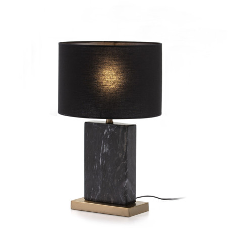 LAMPARA SOBREMESA SIN PANTALLA 20x10x34 MARMOL NEGRO/METAL DORADO