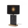 LAMPARA SOBREMESA SIN PANTALLA 20x10x34 MARMOL NEGRO/METAL DORADO