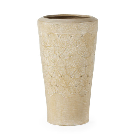 MACETERO 45x45x80 TERRACOTA CREMA LAVADO