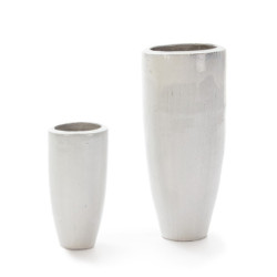 MACETERO SET/2 40x40x80 / 24x24x50cm GRES BLANCO