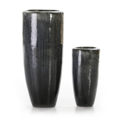 MACETERO SET/2 40x40x80 GRES GRIS ENVEJECIDO