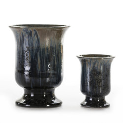 MACETERO SET/2 50x50x64 GRES AZUL RUSTICO
