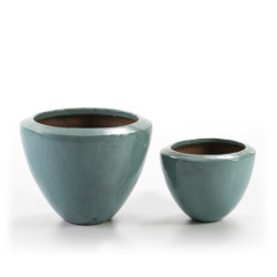 MACETERO SET/2 54x54x43 GRES AGUA CRAQUELADO