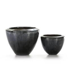 MACETERO SET/2 54x54x43 GRES GRIS ENVEJECIDO