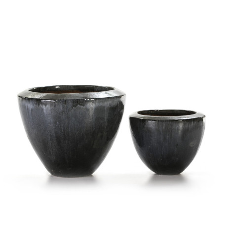MACETERO SET/2 54x54x43 GRES GRIS ENVEJECIDO