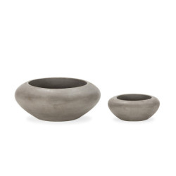 MACETERO SET/2 79x79x30/45x45x20 CEMENTO GRIS ANTRACITA