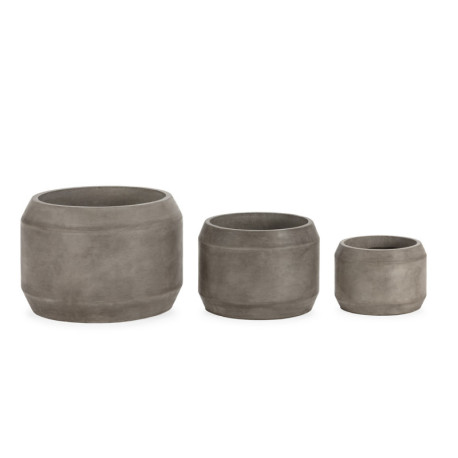 MACETERO SET/3 S 56x56x40/43x43x32/32x32x24 CEMENTO GRIS ALTRACITA OSCURO