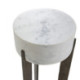 MESA AUXILIAR 25x25x61 METAL DORADO ANTIQUE/MARMOL BLANCO