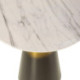 MESA AUXILIAR 34x34x49 MARMOL ARTIFICIAL BLANCO/METAL DORADO/NEGRO