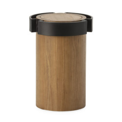 MESA AUXILIAR 35x35x50 MADERA NATURAL/METAL NEGRO