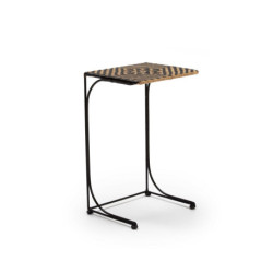 MESA AUXILIAR 35x40x65 MIMBRE NATURAL/NEGRO/METAL NEGRO