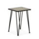 MESA AUXILIAR 41x41x57 CRISTAL/METAL NEGRO/RATAN NATURAL