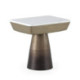 MESA AUXILIAR 45x33x42 METAL DORADO ANTIQUE/MARMOL BLANCO