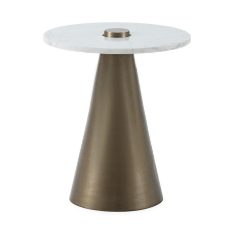 MESA AUXILIAR 45x45x52 MARMOL BLANCO/METAL DORADO ANTIQUE