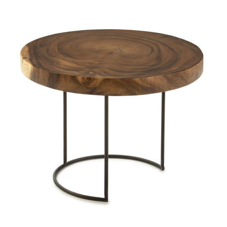 MESA AUXILIAR 50x50x38 aprox. METAL/MADERA NATURAL