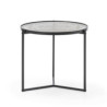 MESA AUXILIAR 50x50x42 CRISTAL/METAL NEGRO
