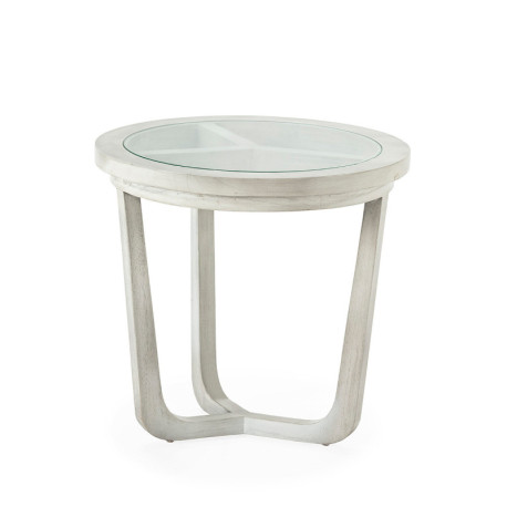 MESA AUXILIAR 50x50x48 MADERA GRIS VELADO/CRISTAL