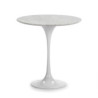 MESA AUXILIAR 50x50x50 MARMOL BLANCO/FIBRA DE VIDRIO BLANCO