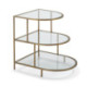 MESA AUXILIAR 50x62x60 CRISTAL/METAL DORADO