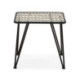 MESA AUXILIAR 51x51x46 CRISTAL/METAL NEGRO/RATAN NATURAL