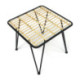 MESA AUXILIAR 51x51x46 CRISTAL/METAL NEGRO/RATAN NATURAL