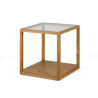 MESA AUXILIAR 60x60x60 CRISTAL/MADERA NATURAL