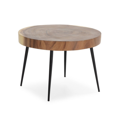 MESA AUXILIAR 65x65x45 MADERA NATURAL/METAL NEGRO