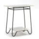 MESA AUXILIAR 71x41x78 MARMOL BLANCO/METAL NEGRO