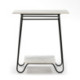 MESA AUXILIAR 71x41x78 MARMOL BLANCO/METAL NEGRO