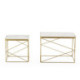 MESA AUXILIAR SET/2 24x16,5x18/16x14,5x16 METAL DORADO/MARMOL BLANCO