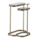 MESA AUXILIAR SET/2 41x19x58 / 28x19x60 CRISTAL RUSTICO/METAL DORADO ANTIC