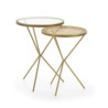 MESA AUXILIAR SET/2 49x49x67/45x45x61 CRISTAL/RATAN/METAL DORADO